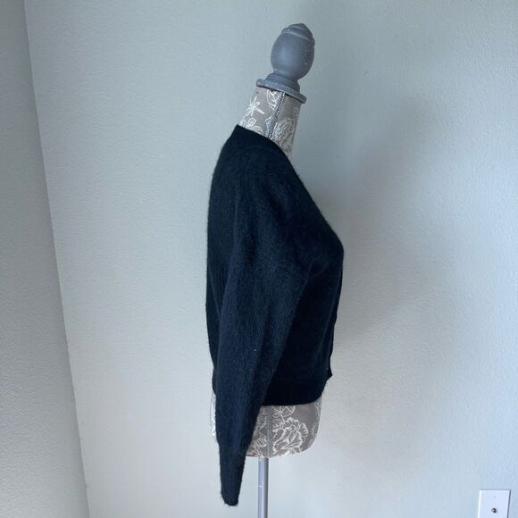 J. Crew Ribbed V-Neck Wool Cardigan Sweater in Black - Picture 12 of 12